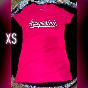 Aeropostale Hot Pink Logo Classic Crew T-Shirt
